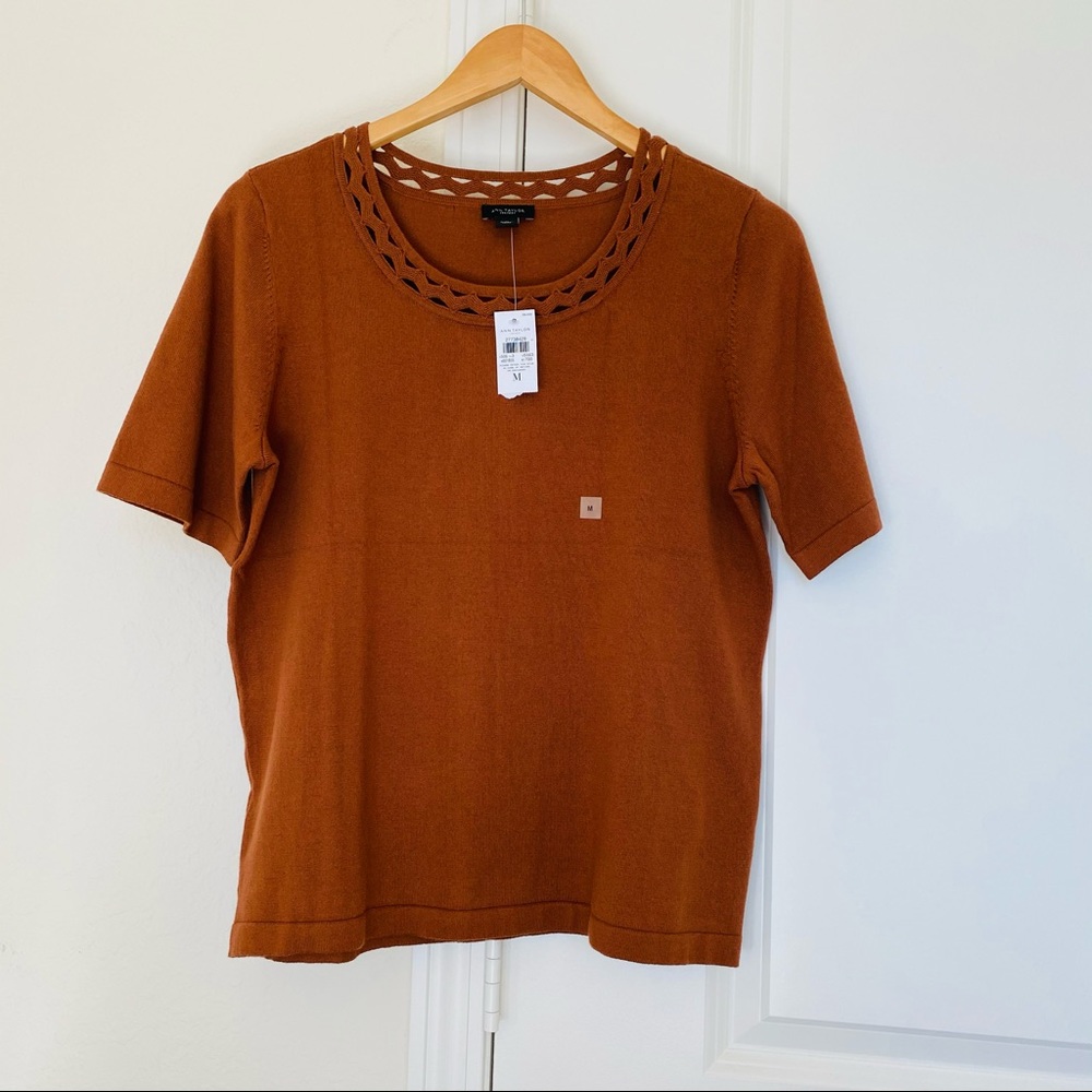 Ann Taylor sweater t shirt round hollow neck